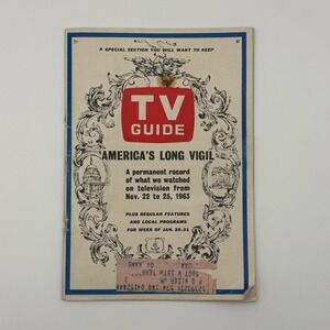 TV Guide Magazine Jan 25‎ 1964 JFK Assassination Record Fair Vintage Ads